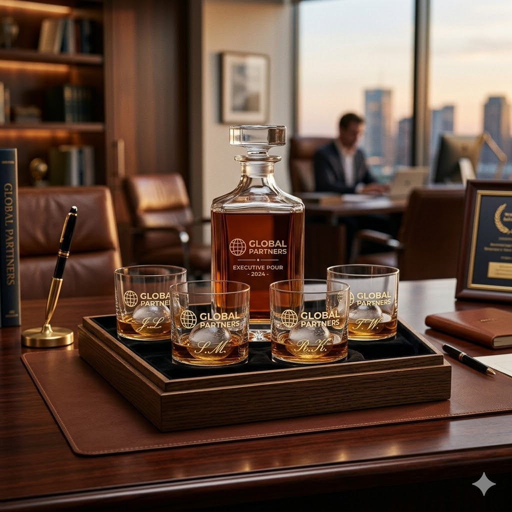The Executive Pour: Why Custom Whiskey Glass Sets Are the Ultimate Corporate Gift