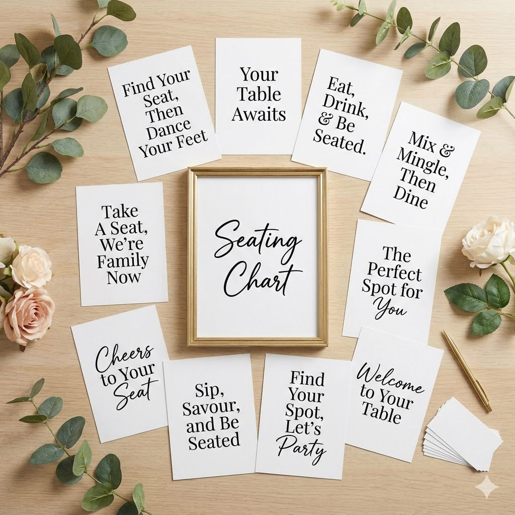 10 Modern & Creative Wording Ideas for Wedding Seating Charts ...