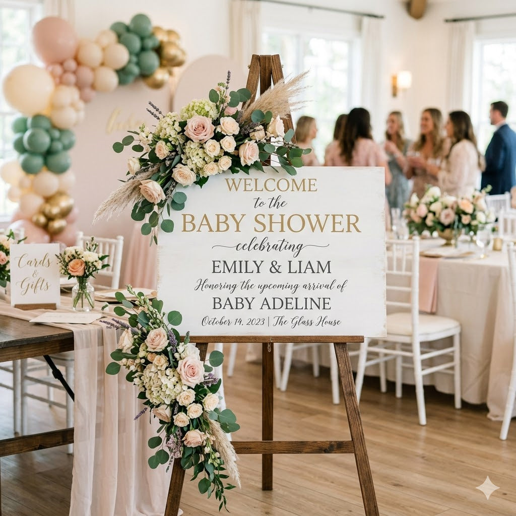 Baby shower welcome sign ideas: sizes, wording, and display tips