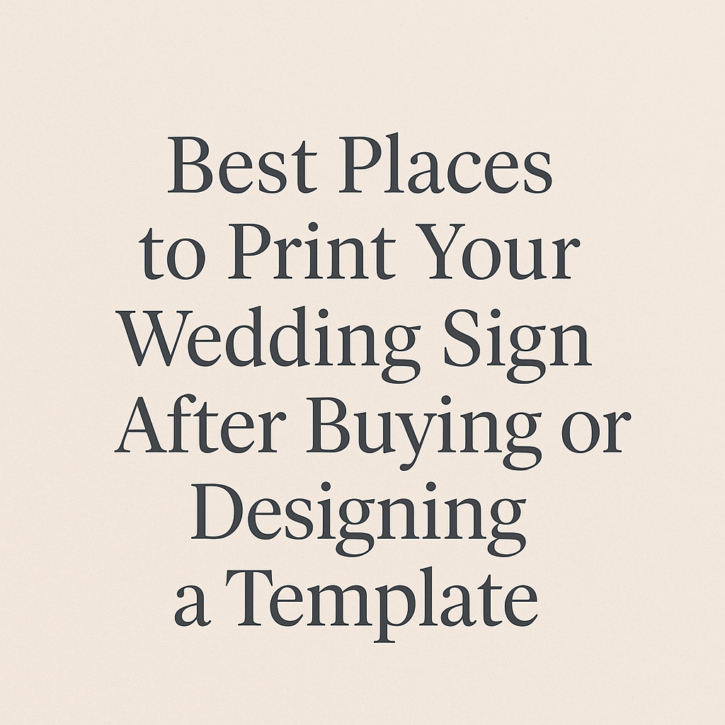 Best Places to Print Wedding Signs from Canva or Etsy Templates