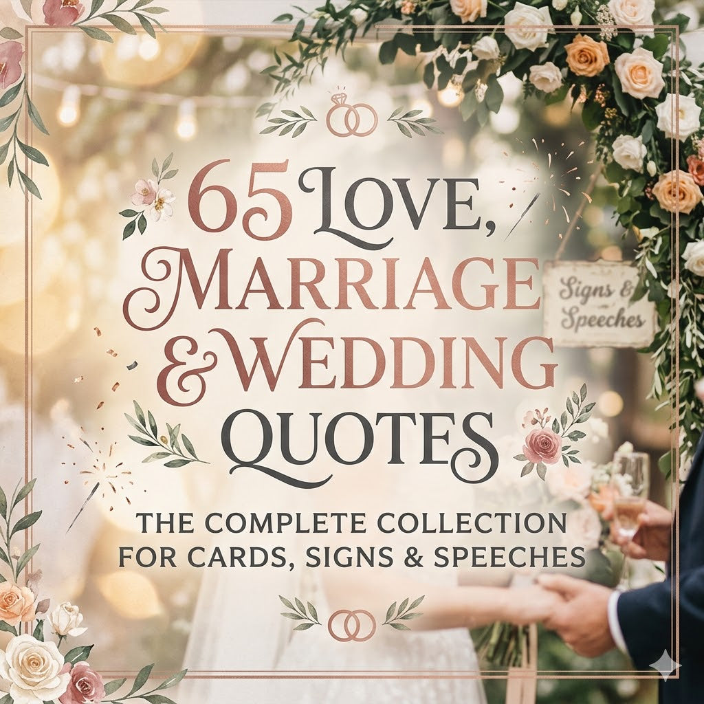 65 Love, Marriage & Wedding Quotes: The Complete Collection for Cards, Signs & Speeches