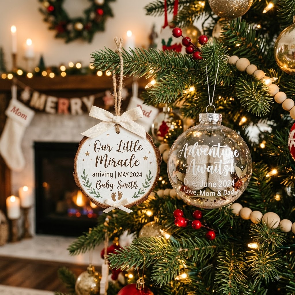 Creative Baby Announcement Ornaments for Expecting Parents