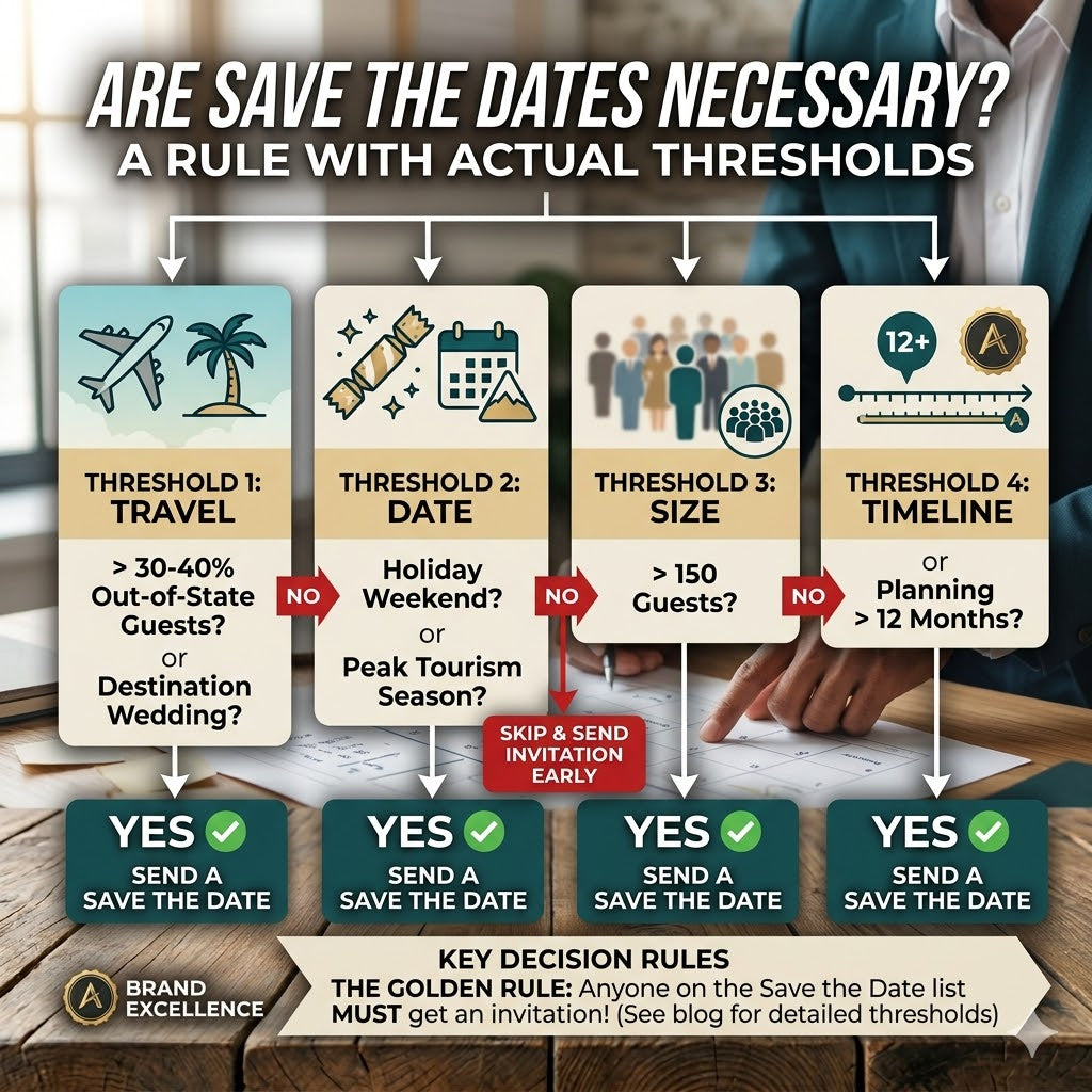 Are save the dates necessary? A rule with actual thresholds