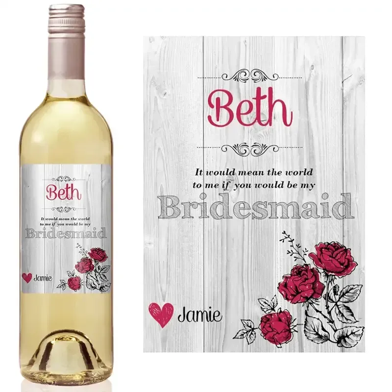Bridesmaid Wine Label Giveaway - iCustomLabel