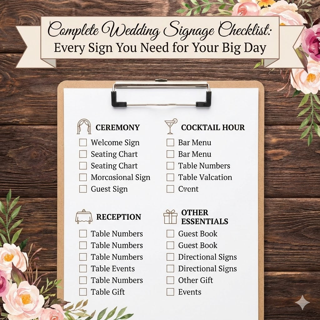 Complete Wedding Signage Checklist: Every Sign You Need for Your Big Day