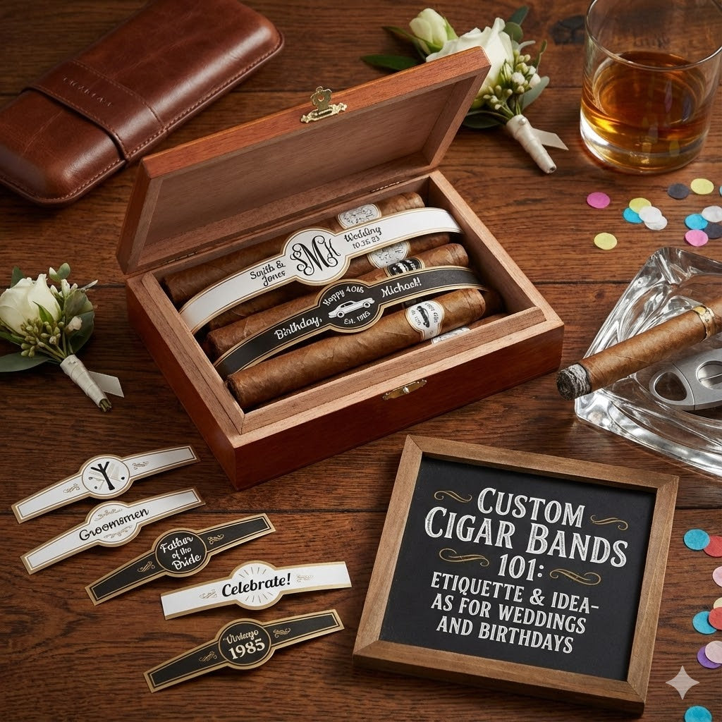 Custom Cigar Bands 101: Etiquette & Ideas for Weddings and Birthdays