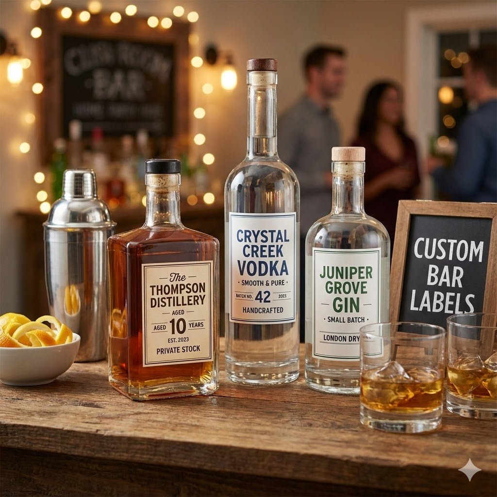 Custom Liquor Bottle Labels: Whiskey, Vodka, and Tequila Gift Ideas