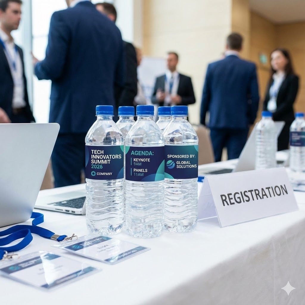 Custom Water Bottle Labels for Business, Events, and Parties