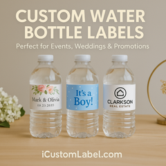 Custom Water Bottle Labels for Events, Promotions & Parties