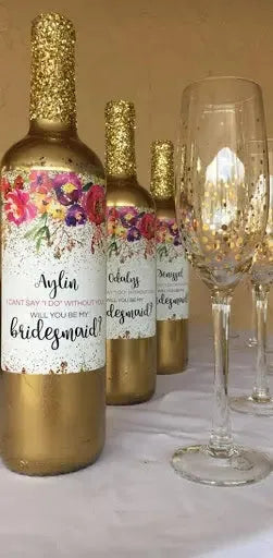 DIY Glitter Wine Bottle - iCustomLabel