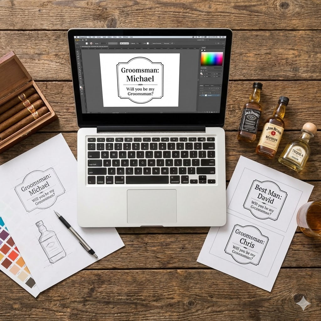 How to Design Custom Liquor Labels for Groomsmen Proposals
