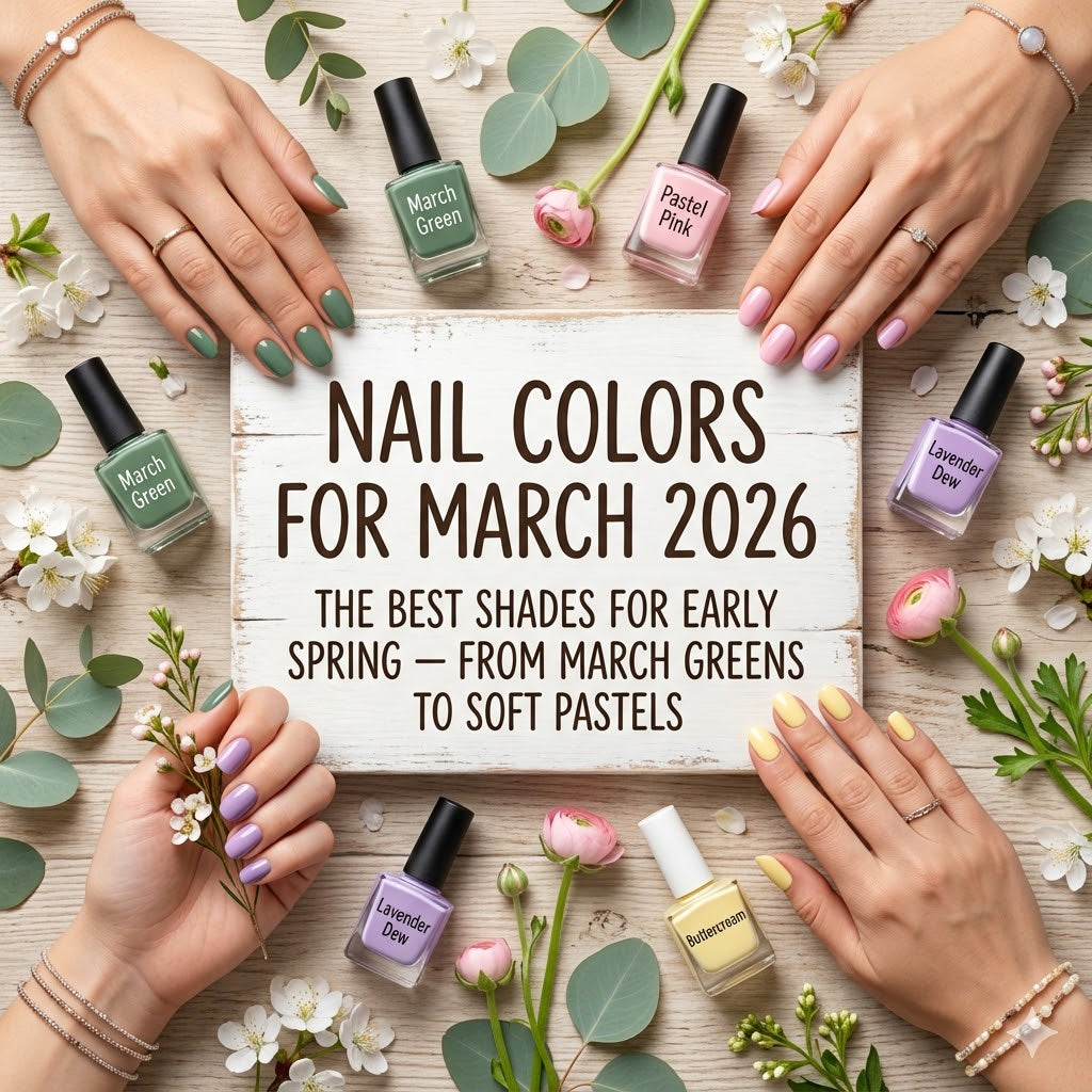 Nail Colors for March 2026: The Best Shades for Early Spring — From March Greens to Soft Pastels
