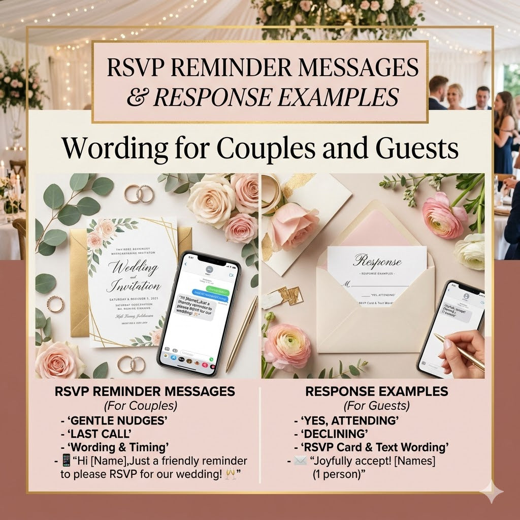 RSVP Reminder Messages & Response Examples: Wording for Couples and Guests