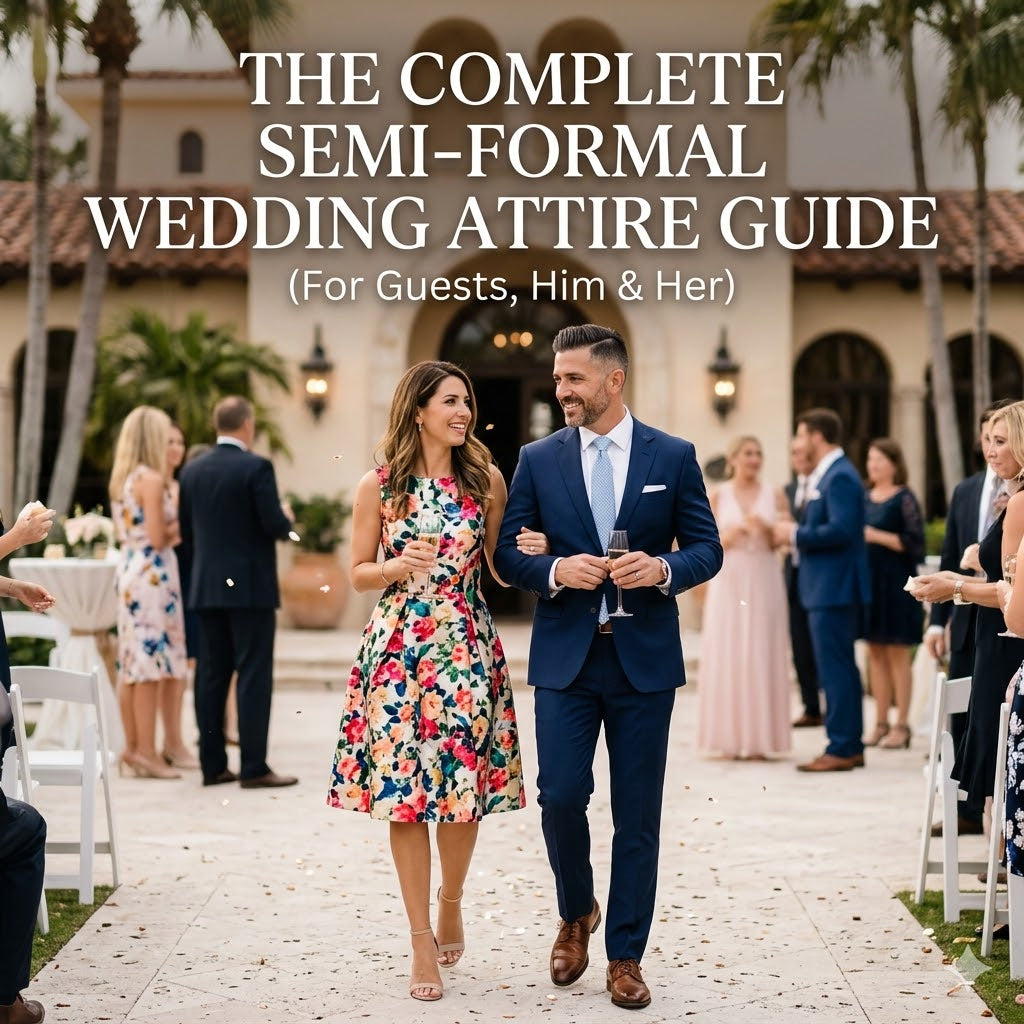 The Complete Semi-Formal Wedding Attire Guide (For Guests, Him & Her)