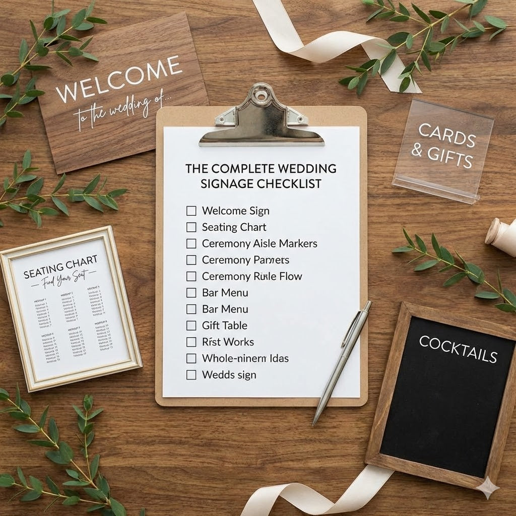 The Complete Wedding Signage Checklist: From "Welcome" to "Seating Charts"