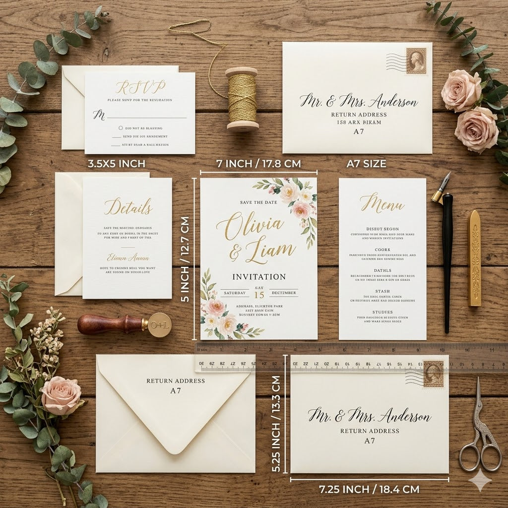 Wedding Invitation Size Guide: Standard Dimensions, Envelope Sizes & the Complete Stationery Suite