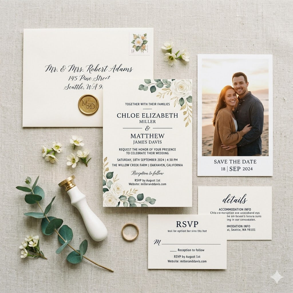 What to Include in a Wedding Invitation: Wording, Addressing & Photo Invite Ideas