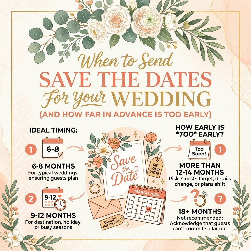 When to Send Save the Dates for Your Wedding (and How Far in Advance Is Too Early)
