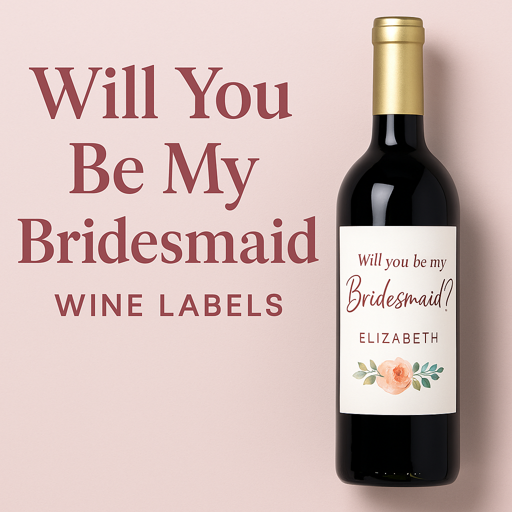 Will You Be My Bridesmaid Wine Labels