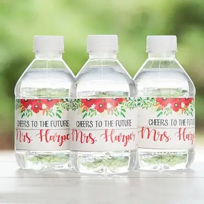 Bridal Shower Water Bottle Labels - iCustomLabel