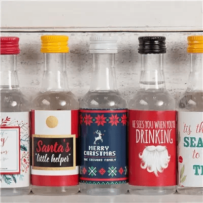 Christmas Mini Liquor Labels - iCustomLabel