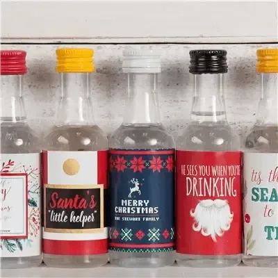 Christmas Mini Liquor Labels - iCustomLabel