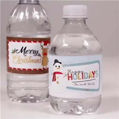 Christmas Water Labels - iCustomLabel