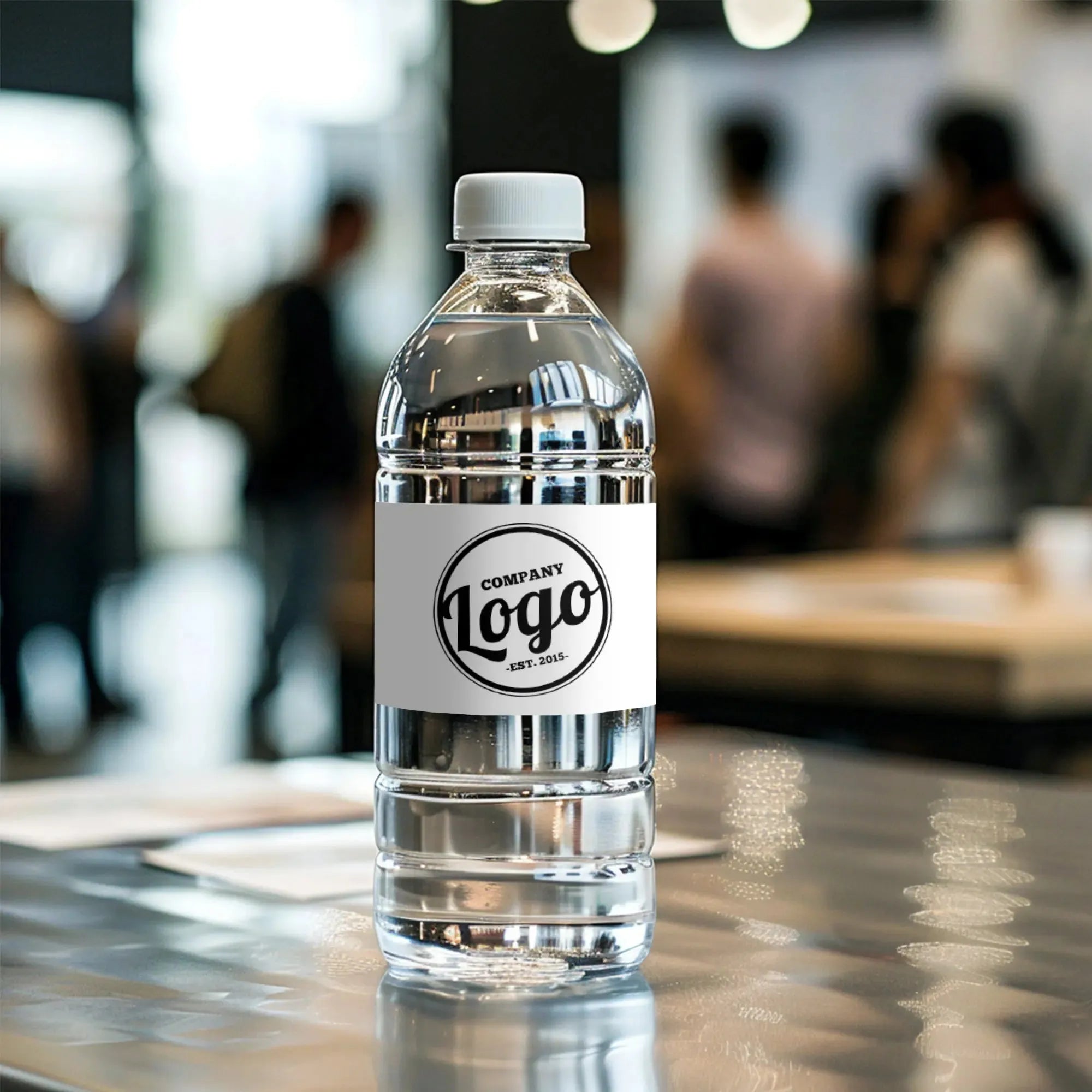 Custom Business Water Bottle Labels — Branded & Logo Labels | iCustomLabel