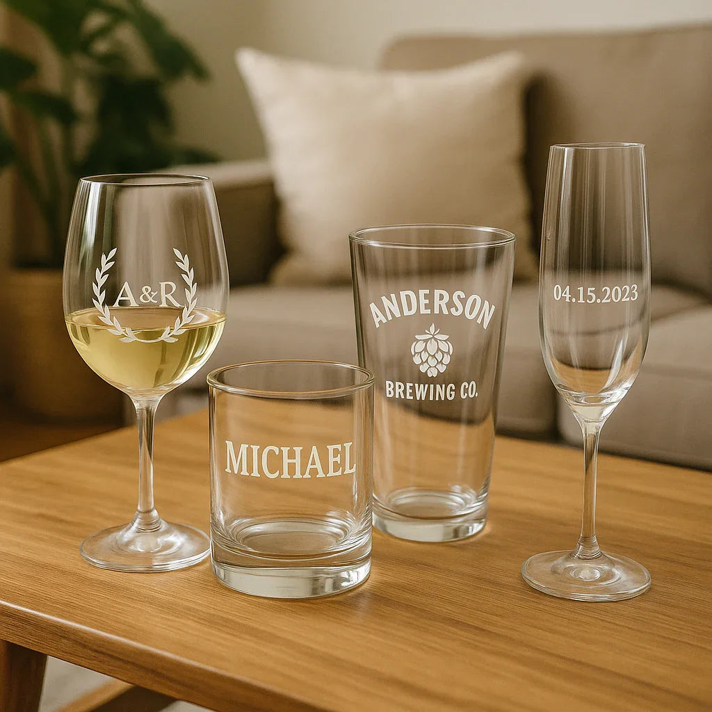 Custom Engraved Glassware – Personalized Wine, Whiskey & Beer Glasses