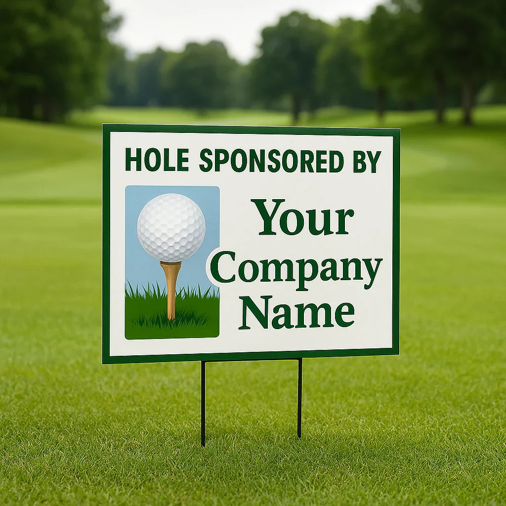 Sponsor Design Box Golf Hole Sponsor Signs & Tee Box Signs | Custom Tournament Signage ...