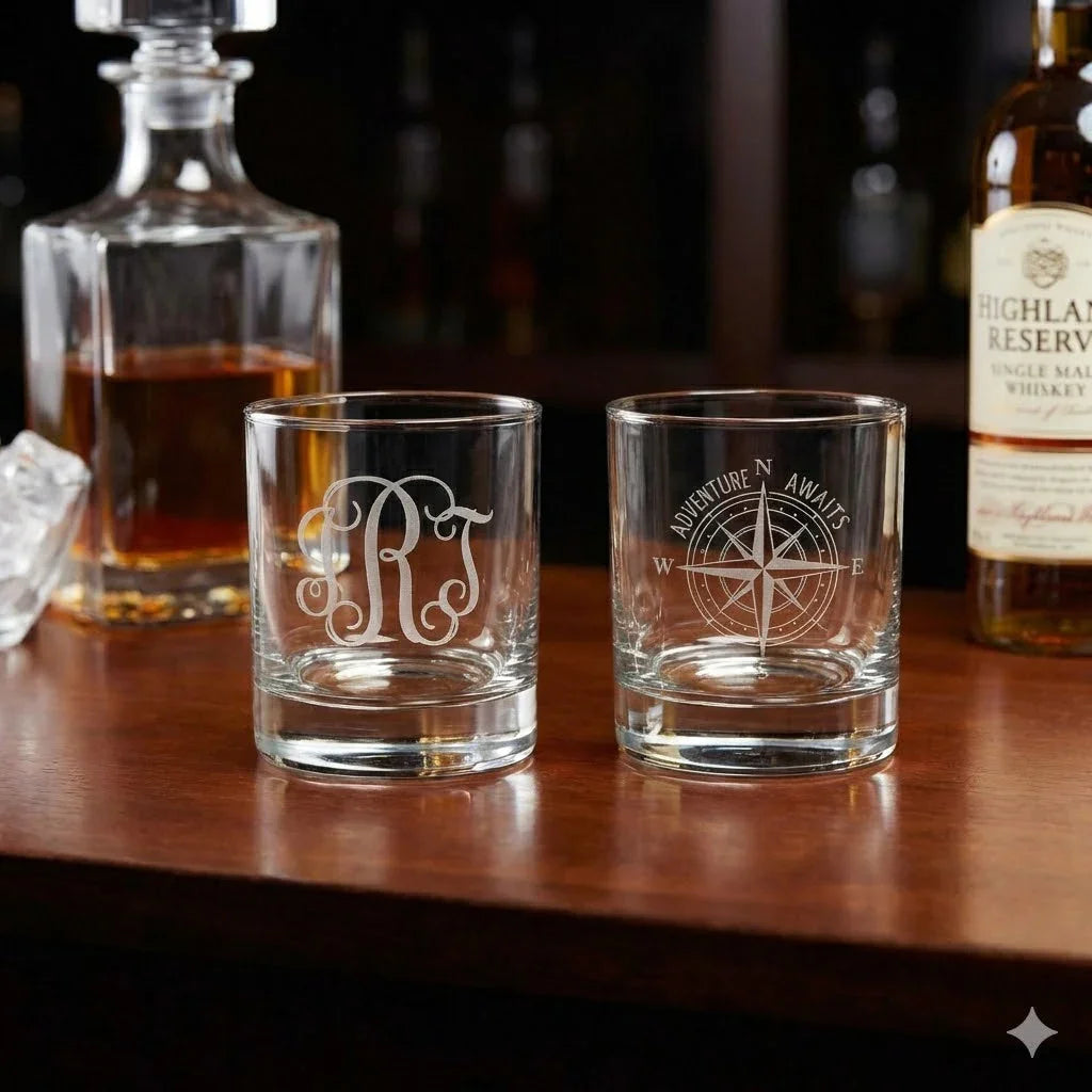 Custom Whiskey Glasses - iCustomLabel