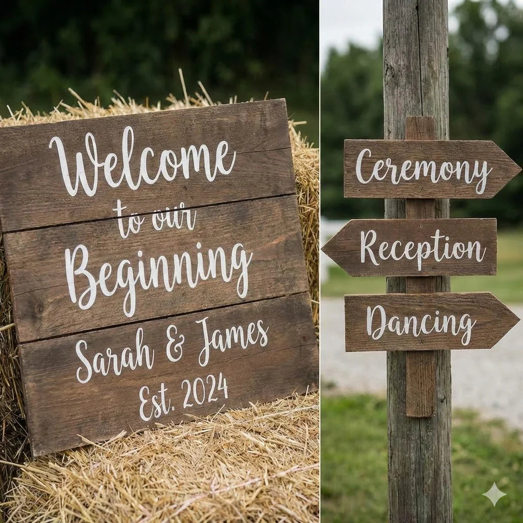 Custom Wooden Wedding Signs