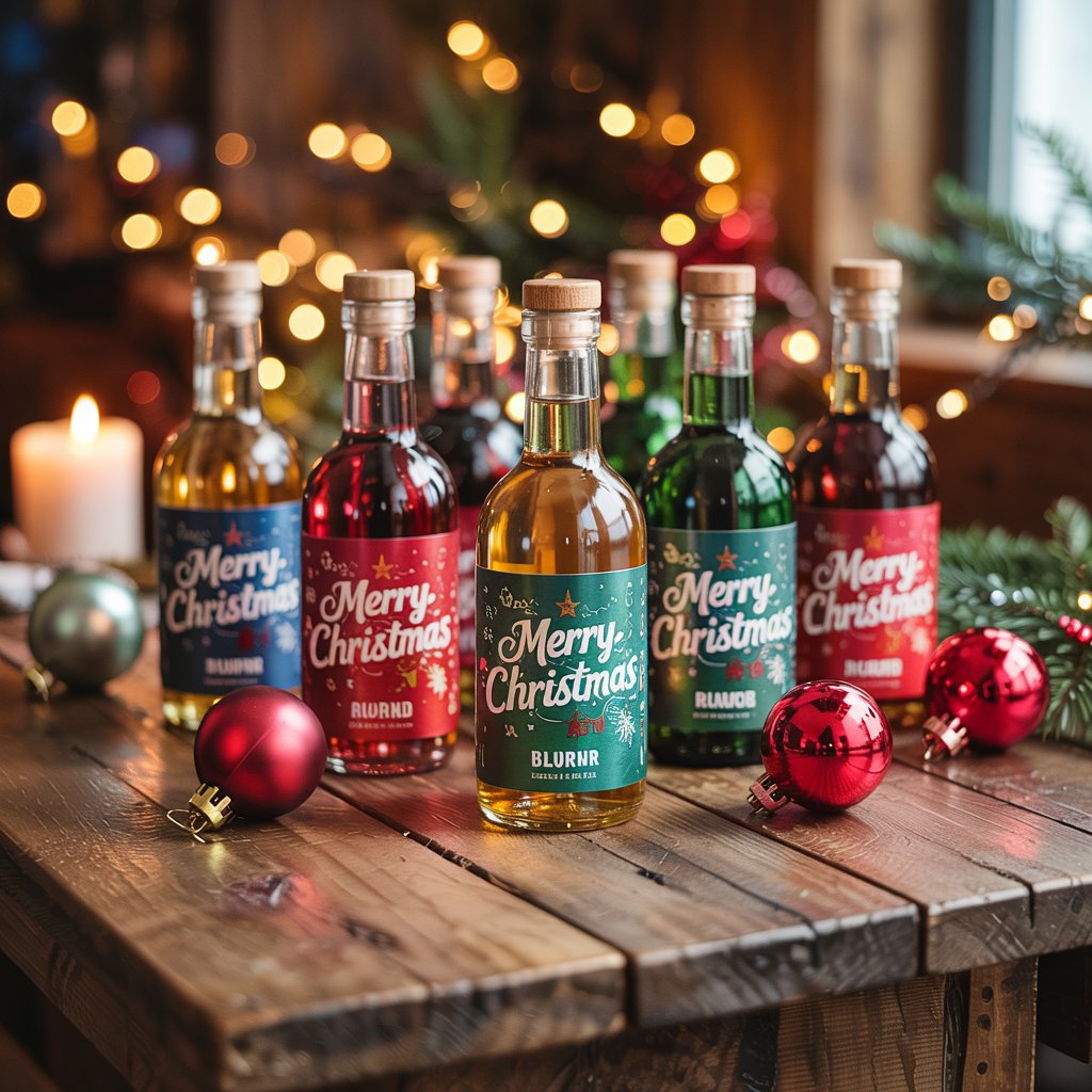 Holiday Mini Liquor Labels
