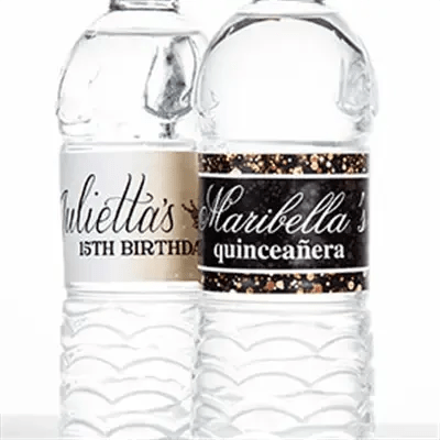 Quinceanera Water Bottle Labels - iCustomLabel