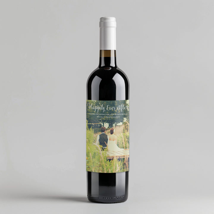 Happily Ever After Thanks Wine Label