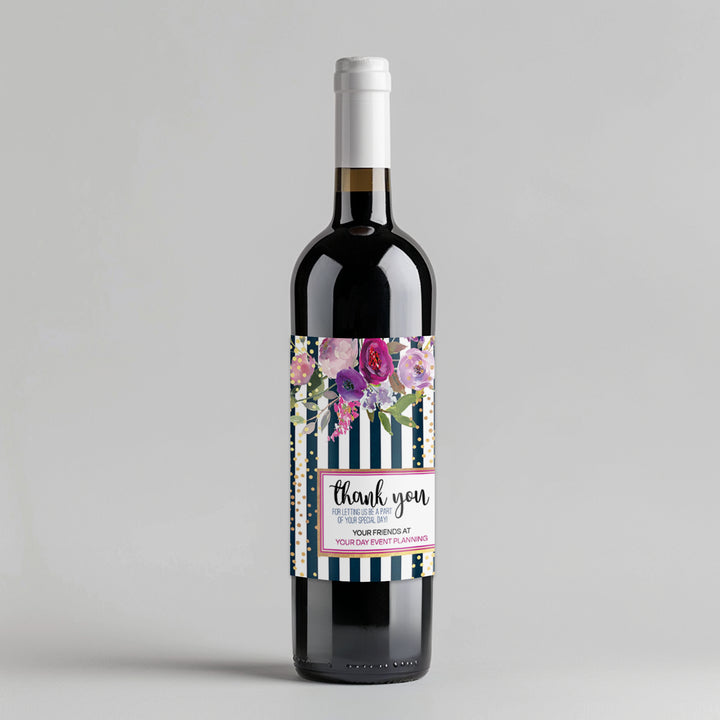 Navy Stripes Wine Label