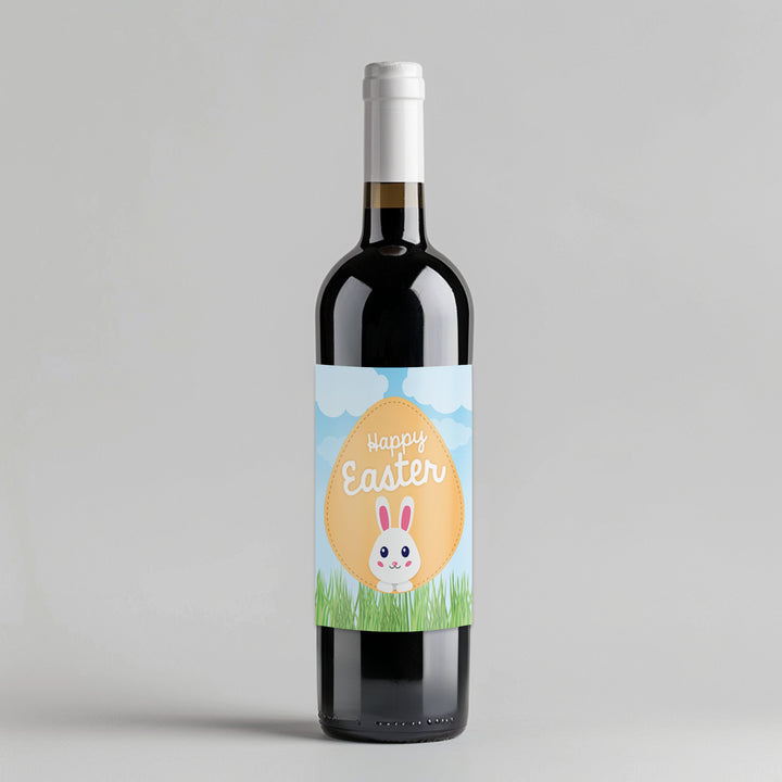 Happy Easter Bunny Wine Label