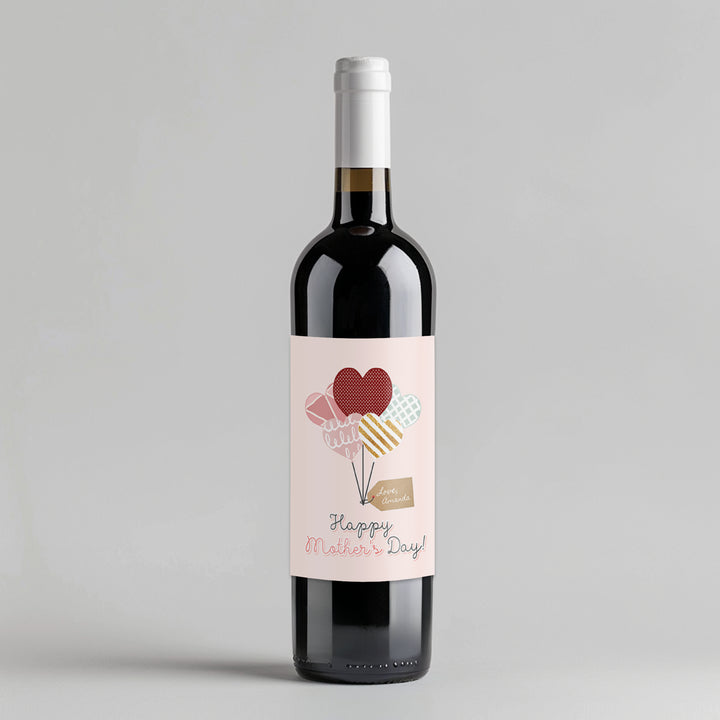 Mother's Day Balloons Wine Label