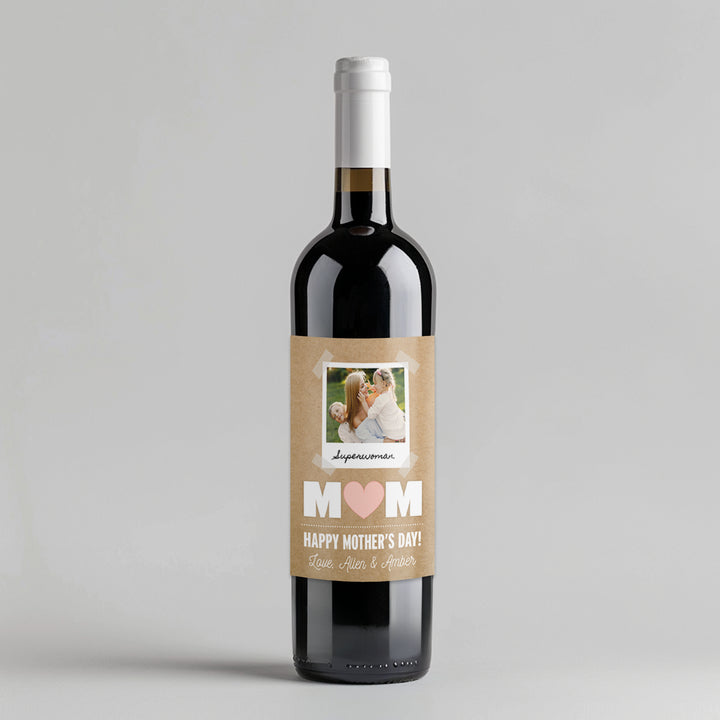 Mother's Day Photos Wine Label