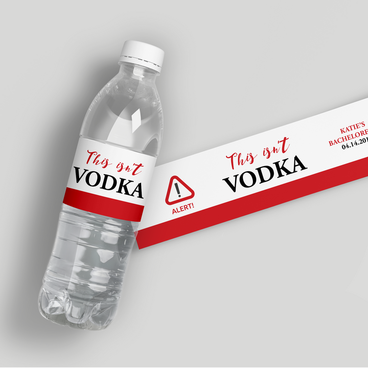 Not Vodka Water Bottle Labels