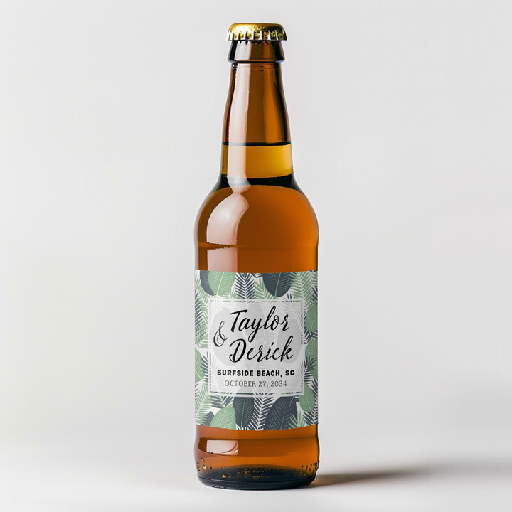 Tropical Leaves Beer Label