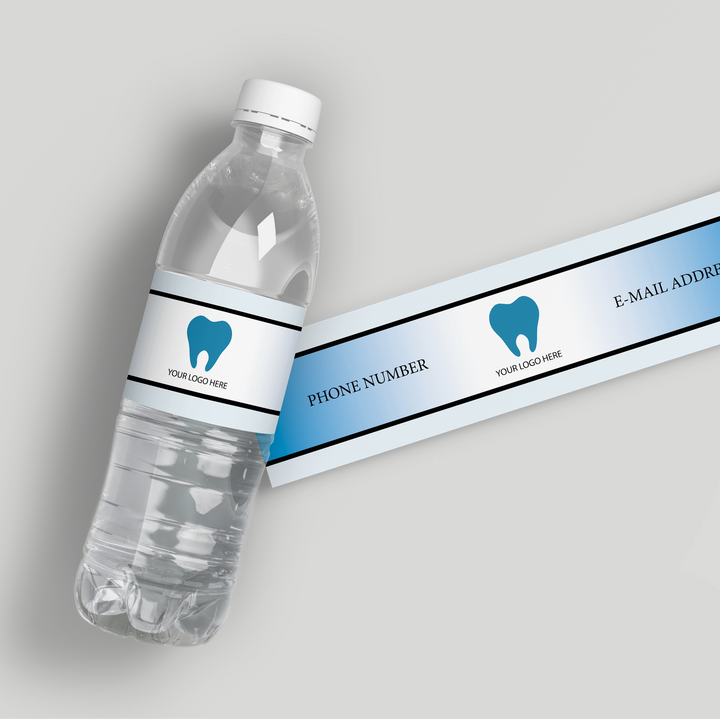 Blue Gradient Dentist Water Bottle Labels