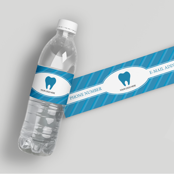 Blue Candy Dentist Water Bottle Labels