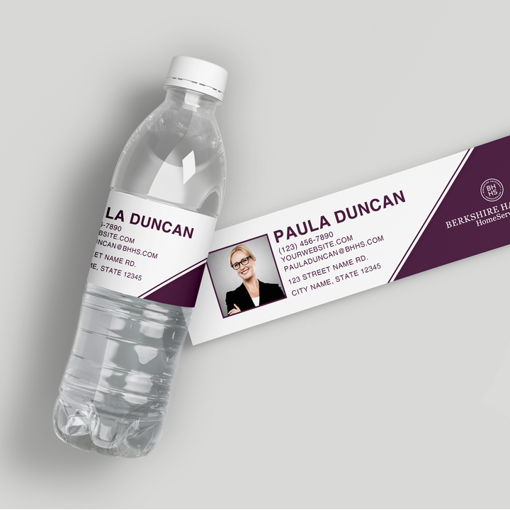 Angled Berkshire Hathaway Water Bottle Labels