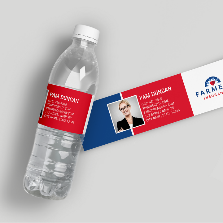 Block Photo Farmers Insurance Water Bottle Labels