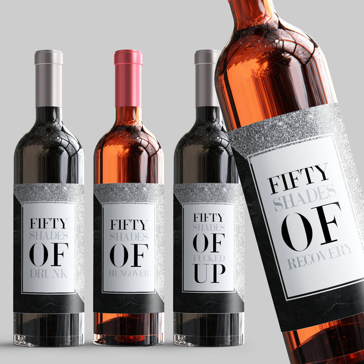 50 Shades Drunk Wine Label Set