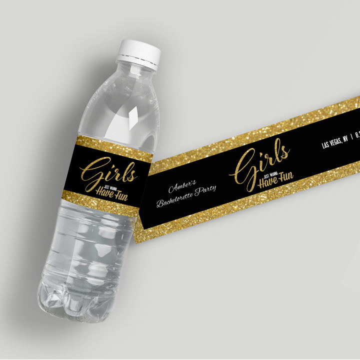 Girls Have Fun Bachelorette Party Water Bottle Labels