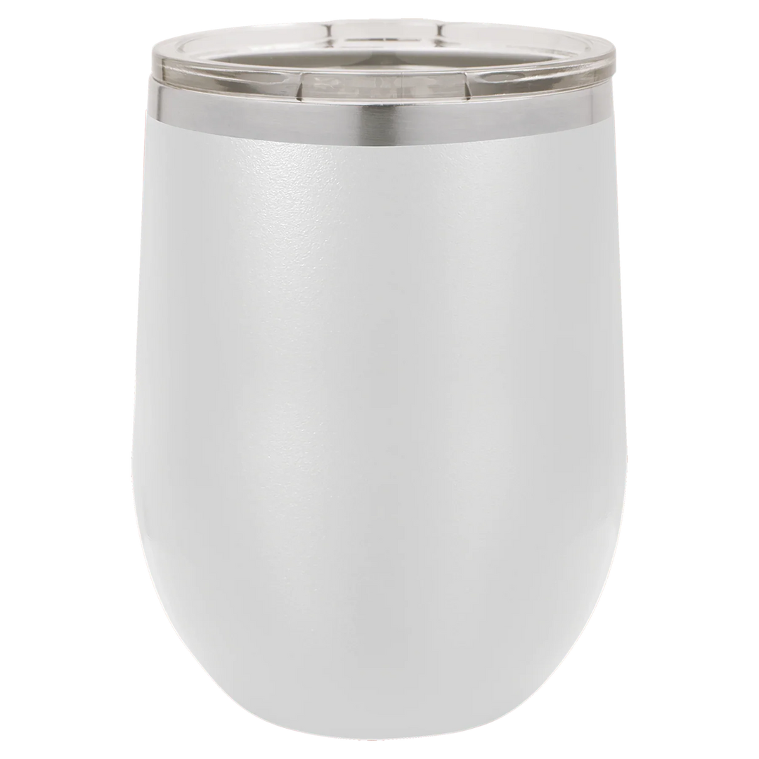 12 oz Blank Stemless Wine Tumbler | Customizable Insulated Cup with Lid