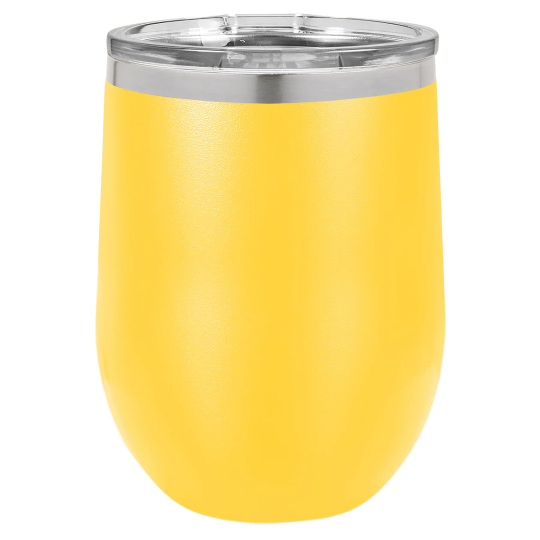12 oz Blank Stemless Wine Tumbler | Customizable Insulated Cup with Lid
