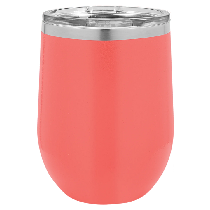 12 oz Blank Stemless Wine Tumbler | Customizable Insulated Cup with Lid